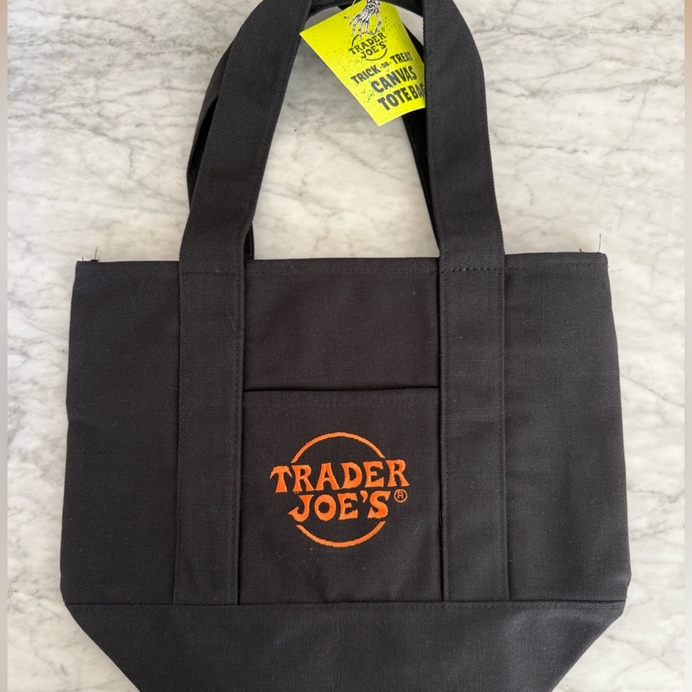 Trader Joe's Halloween Black and Orange Mini Tote Bag 🎃